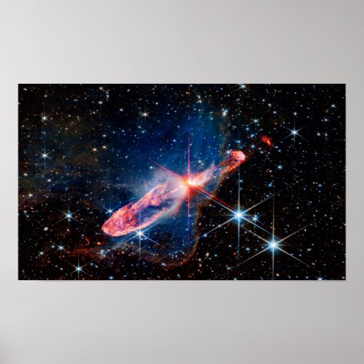 JWST ハービッグ・ハロー天体46/47 活動的な星形成 ポスター (正面)