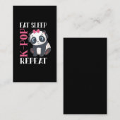 Kおもしろい-パンダポップ・アートの女子韓国の音楽愛好家 名刺 (正面/裏面)