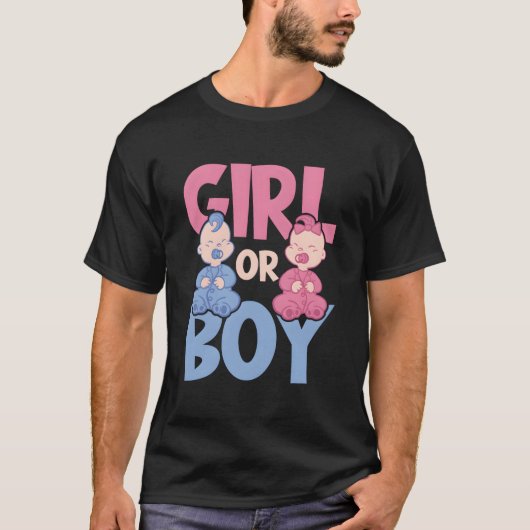 Kと青いパイの妊娠または性別お披露目 Tシャツ (正面)