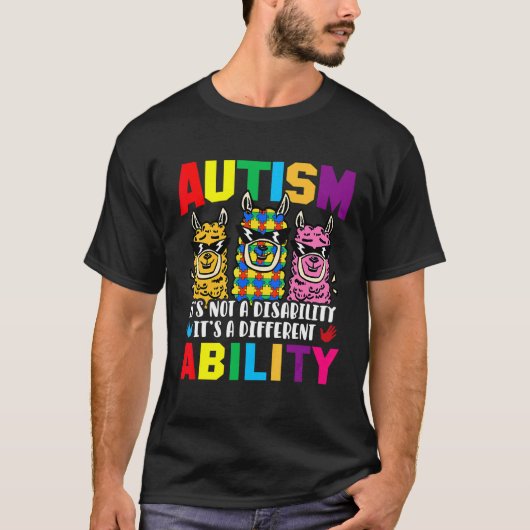 Kのための自閉症のラマ・アルパカ認知衣類 Tシャツ (正面)