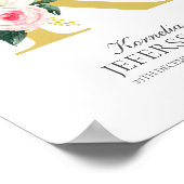 Kの文字の花のモノグラムポスター ポスター (角)