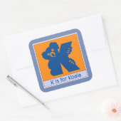 Kはコアラ動物用アルファベット子供へ スクエアシール (封筒)