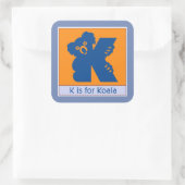 Kはコアラ動物用アルファベット子供へ スクエアシール (バッグ)