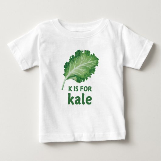 KはKALEグリーンベジアルファベットK用 ベビーTシャツ (正面)