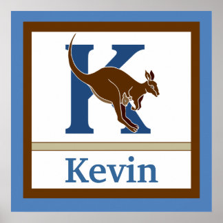 KはKangarooとボーイネームWall Art 子供への略 ポスター