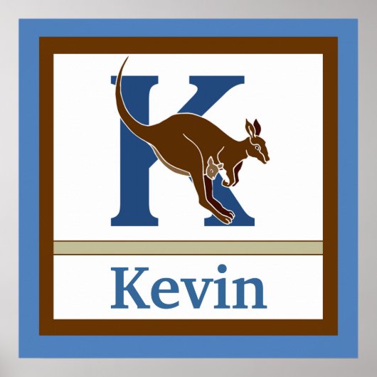 KはKangarooとボーイネームWall Art 子供への略 ポスター (正面)