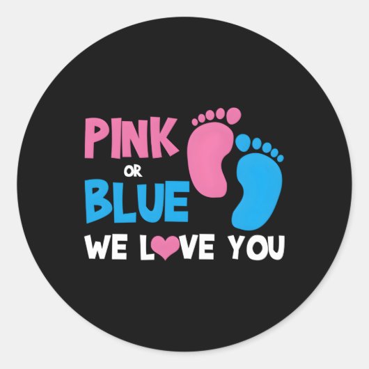 KまたはBlue私たちは性別を明らかにあなたを愛する ラウンドシール (正面)