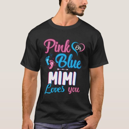 KまたはBlue Mimi愛する性別を明かす赤ちゃんシャワー Tシャツ (正面)