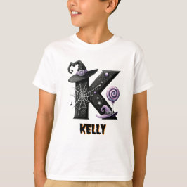 Kイニシャルトリックまたは可愛いハロウィンを扱う Tシャツ