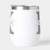 Kイニシャルパーソナライズされたシルバーモノグラムあなたの名前 (右面)