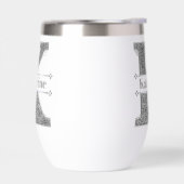 Kイニシャルパーソナライズされたシルバーモノグラムあなたの名前 (左面)