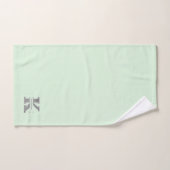 Kイニシャルパーソナライズされたシルバーモノグラムあなたの名前 バスタオルセット (ハンドタオル)