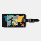 Kイニシャルパーソナライズされたシルバーモノグラムあなたの名前 ラゲッジタグ (正面横)