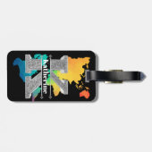 Kイニシャルパーソナライズされたシルバーモノグラムあなたの名前 ラゲッジタグ (裏面横)