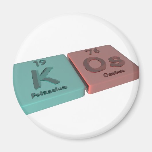 KカリウムとOsオスミウムとしてのKos マグネット (正面)