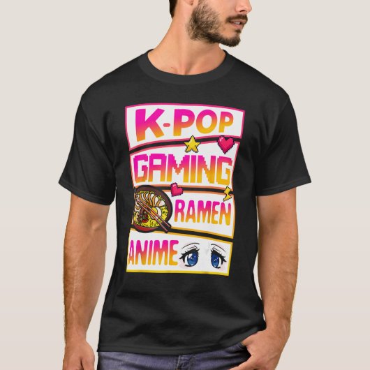 Kゲームポップ・アートのラーメンのファン Tシャツ (正面)