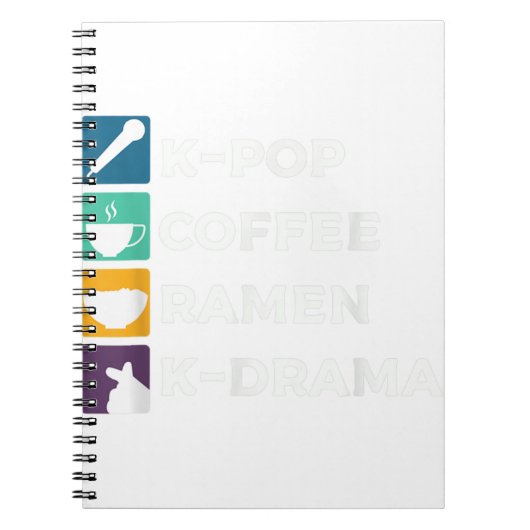 Kコポップ・アートのーヒラーメンKドラマTシャツSejLY ノートブック (正面)