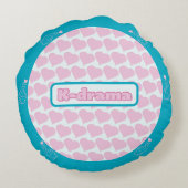 Kドラマ2フォトコラージュ韓国のタイポグラフィウォッチング ラウンドクッション (裏面)