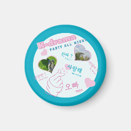 Kドラマ2写真コラージュ韓国タイポグラフィカスタム マグネット