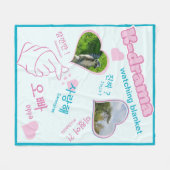 Kドラマ2写真コラージュ韓国タイポグラフィラブ フリースブランケット (正面(横))