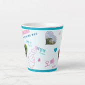 Kドラマ3 Photo Collage韓国タイポグラフィウォッチング カフェラテマグ (正面)