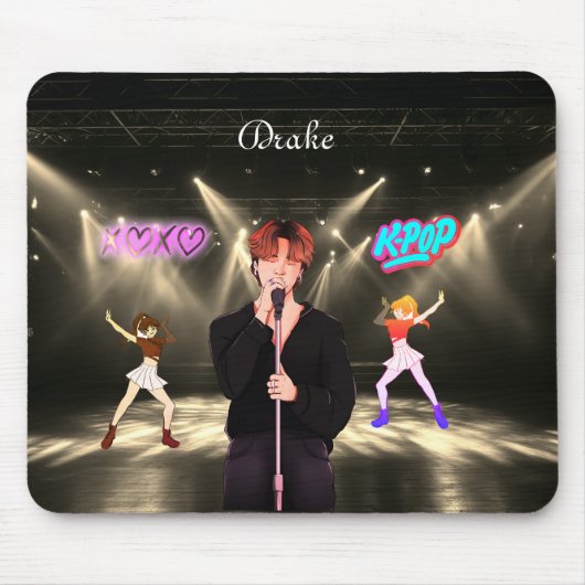 Kパーソナライズされた音楽の名をポップ・アートの付ける マウスパッド (正面)