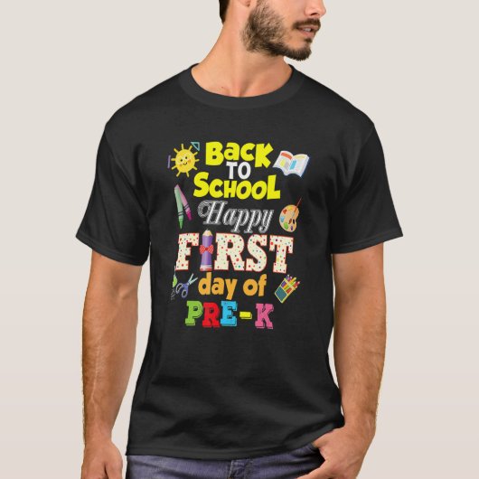 Kプリペンシルの子供の最初の日Schに戻る Tシャツ (正面)