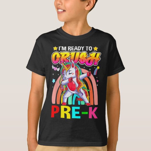 KプレDab Unicornを学校に押し戻す準備ができている Tシャツ (正面)