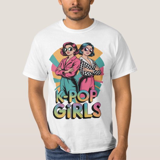 Kポップガールズ かわいい おもしろ Tシャツ ギフト 彼氏 彼女 ママ (正面)