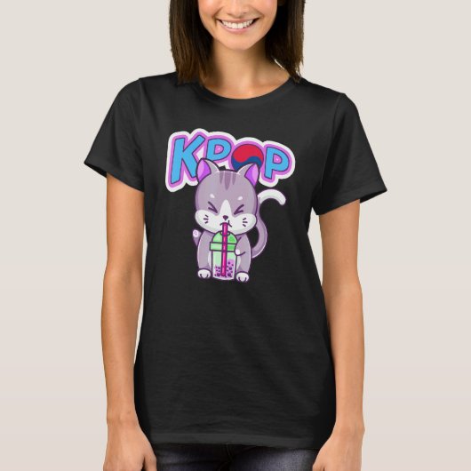 Kポップキャット Tシャツ (正面)