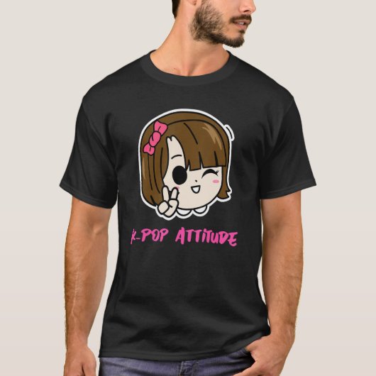 Kポップ アティテュード Tシャツ (正面)