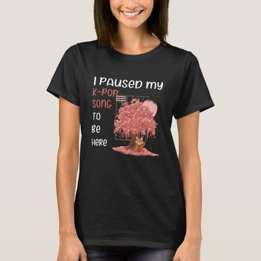 Kポップ 曲一時停止 10 Tシャツ (正面)