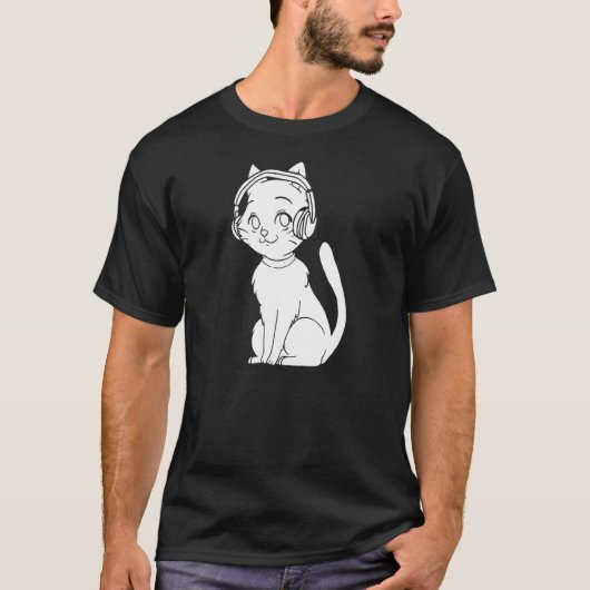 Kポップ 猫 韓国音楽 Kポップ Tシャツ (正面)