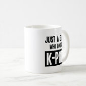 「Kミュージックを愛する女ポップ・アートののお気に入りの子 コーヒーマグカップ (正面右)