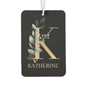 Kモノグラムパーソナライズされたフローラ カーエアーフレッシュナー (裏面)