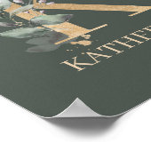 Kモノグラムパーソナライズされたフローラ ポスター (角)