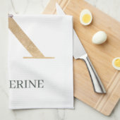 Kモノグラムフローラパーソナライズされたキッチンタオル キッチンタオル (四つ折り)