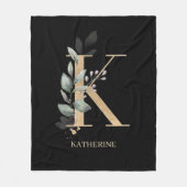 Kモノグラムフローラパーソナライズされたフリースブランケット フリースブランケット (正面)