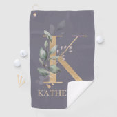 Kモノグラムフローラパーソナライズされた ゴルフタオル (インサイチュ)
