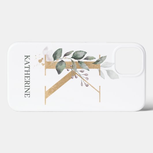 Kモノグラムフローラパーソナライズされた Case-Mate iPhoneケース (裏面 (横))