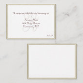 Kモノグラムホワイト/ベージュフレーム披露宴カード エンクロージャーカード (正面/裏面)