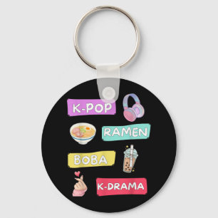 Kラーメポップ・アートのンボバKドラマかわいいかわいいTシャツ.png キーホルダー