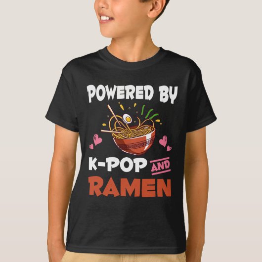 Kラーメンポップ・アートの中毒かわいいラーメンKpop Tシャツ (正面)