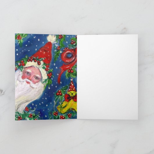 Kレター/赤いリボン付きサンタクロース シーズンカード (内部)