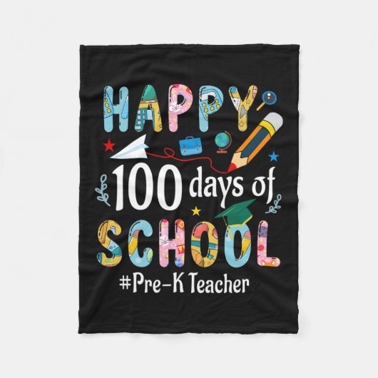 K以前の先生おもしろい100日目 フリースブランケット (正面)