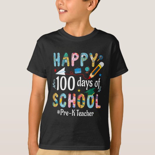 K以前の先生おもしろい100日目 Tシャツ (正面)