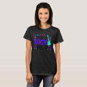 K以前の小学生の少年の最初の日をロックする準備ができている Tシャツ (正面フル)