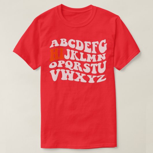 K前おもしろい幼稚園ハイアルファベット戻る学校 Tシャツ (デザイン正面)
