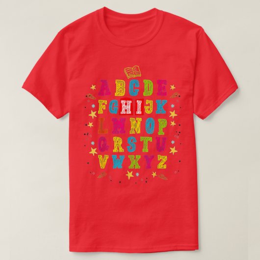 K前おもしろい幼稚園ハイアルファベット戻る学校 Tシャツ (デザイン正面)