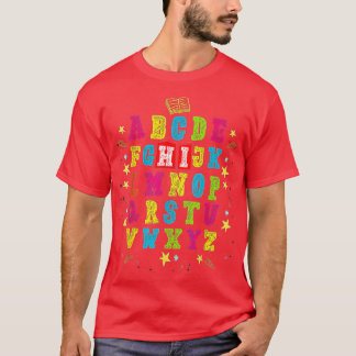 K前おもしろい幼稚園ハイアルファベット戻る学校 Tシャツ